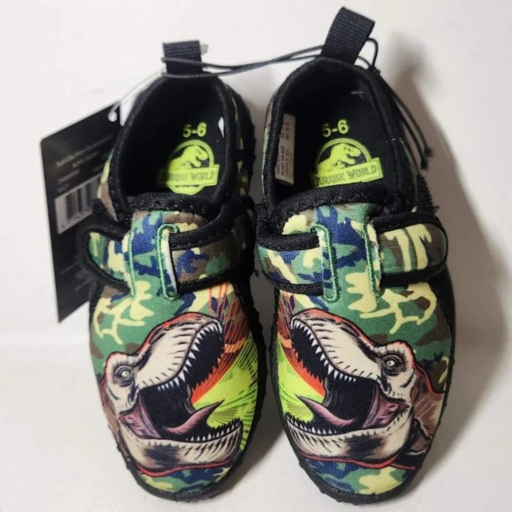 New Size 5 Jurassic Park sneakers water pool beach shoes Velcro dinosaur Toddler